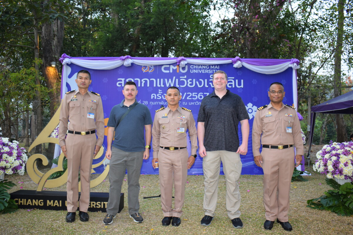 Read more about the article น.อ.ชัยฤทธิ์ คล้ายบุญส่ง หัวหน้าสถานีวัดความสั่นสะเทือนจังหวัดเชียงใหม่ และเจ้าหน้าที่ DET 415 พร้อมด้วยข้าราชการสถานีวัดความสั่นสะเทือนฯ เข้าร่วมกิจกรรม “สภากาแฟเวียงเจ็ดลิน” ครั้งที่ ๓/๒๕๖๗ ในวันพุธที่ ๒๘ กุมภาพันธ์ ๒๕๖๗ ณ มหาวิทยาลัยเชียงใหม่